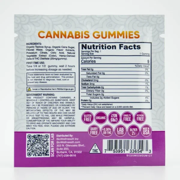 Delta 9 Thc Gummies 25mg Single Pack Back.webp