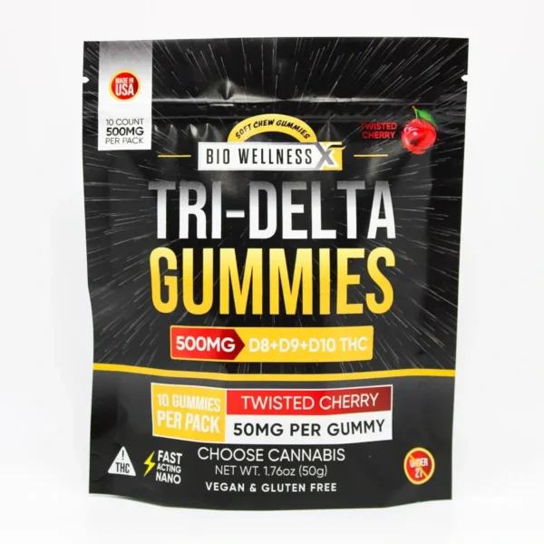 Tri Delta Gummies Delta 8 Delta 9 Delta 10 Gummies Cherry 10 Ct.webp